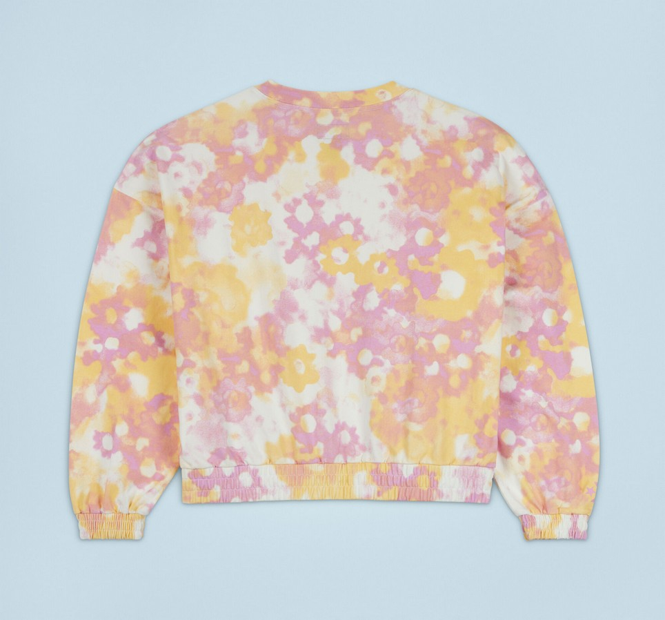 Washed Floral Cotton Crew Neck Shirt