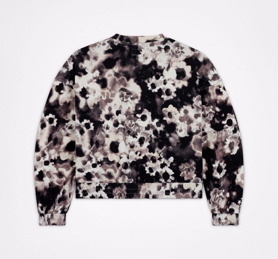 Washed Floral Cotton Crew Neck Shirt