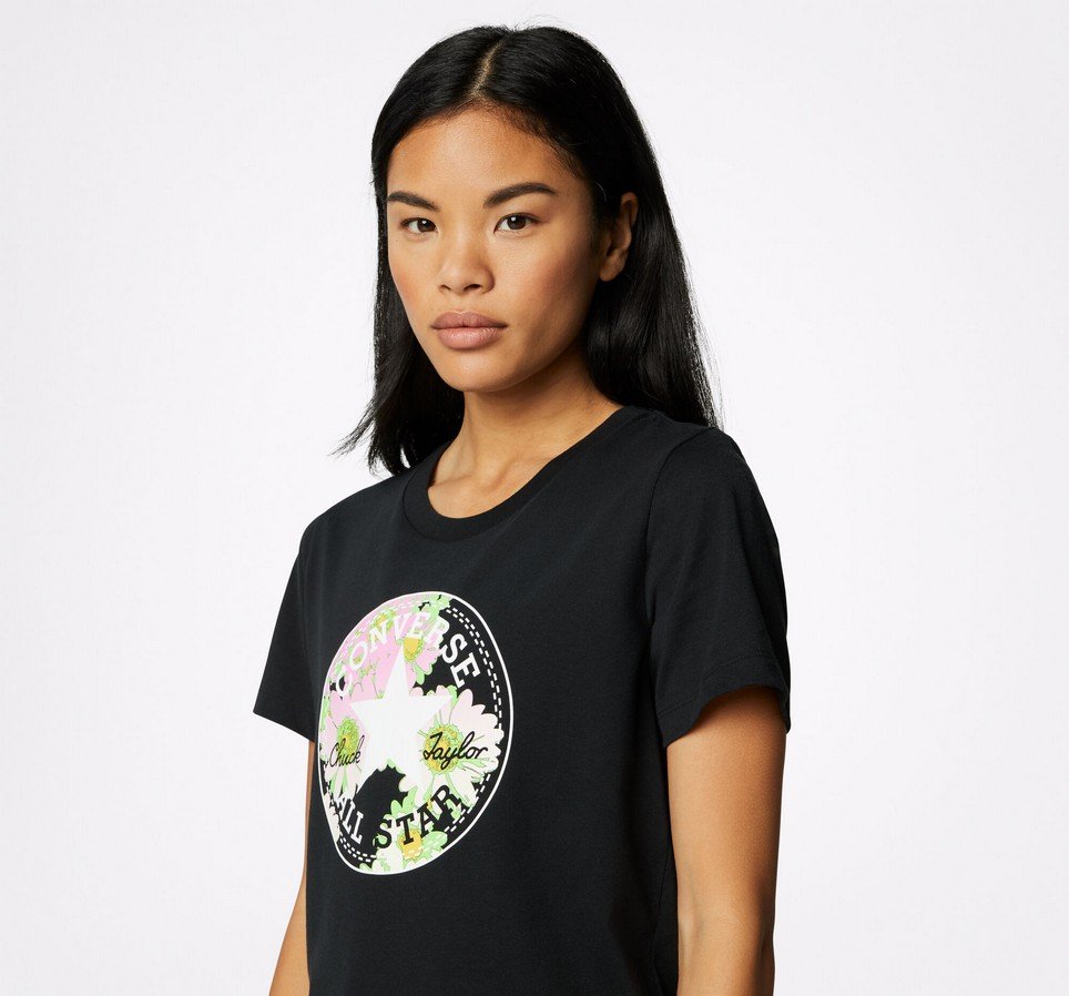 Floral Print Patch T-Shirt