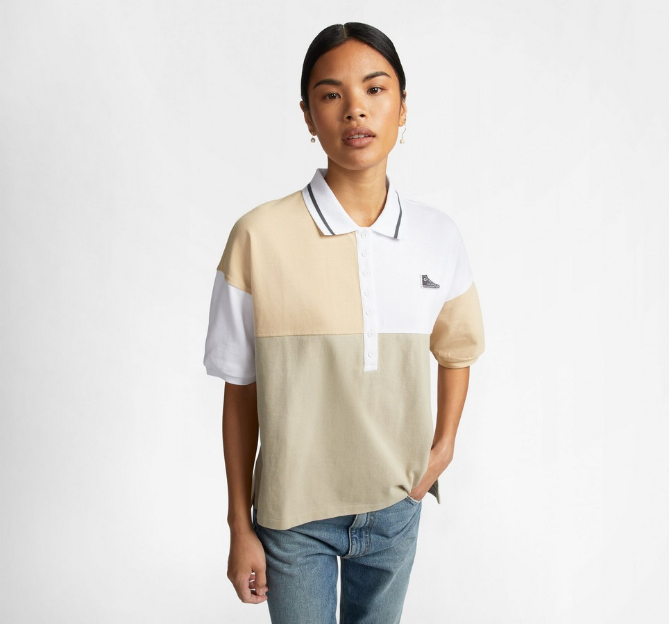 Color-Blocked Relaxed Polo