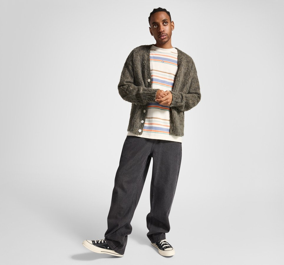 Open Hem Baggy Denim Pants