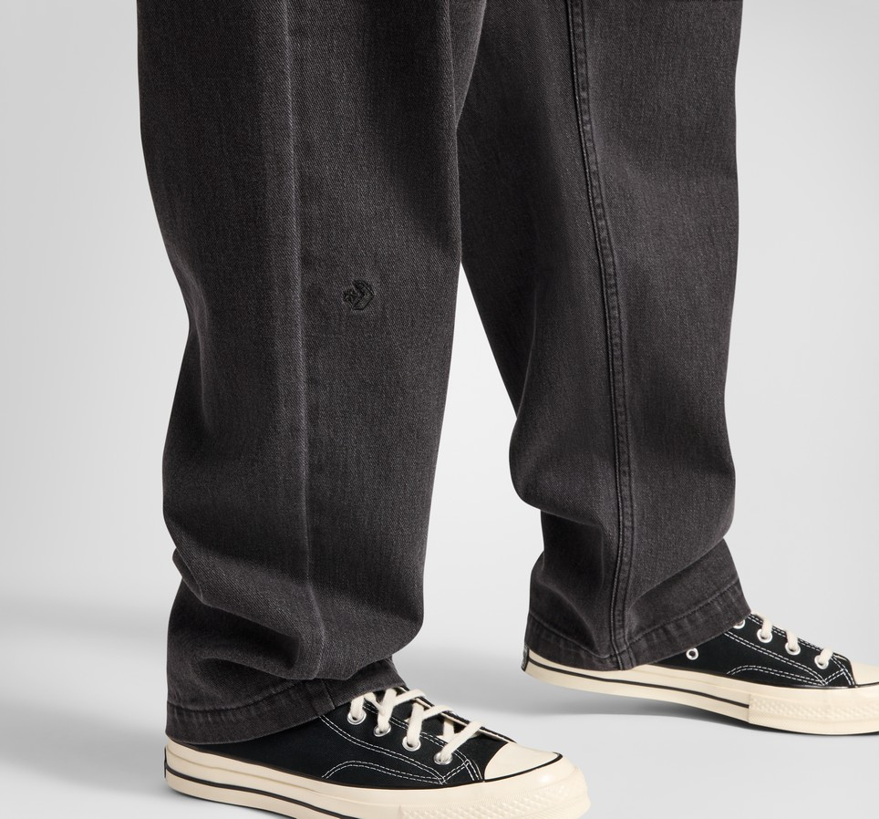 Open Hem Baggy Denim Pants