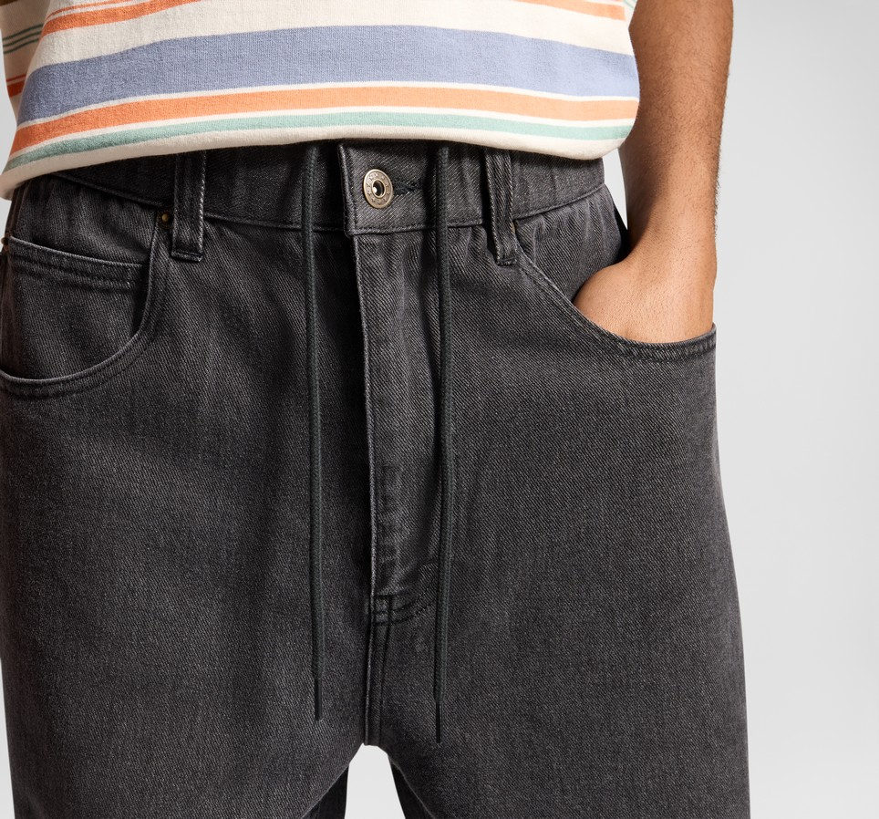 Open Hem Baggy Denim Pants