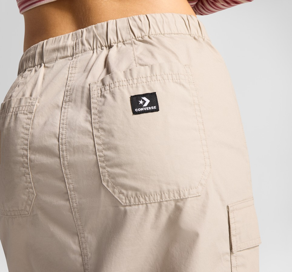 Long Woven Cargo Skirt