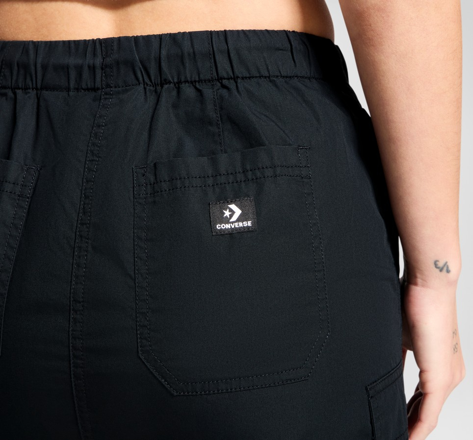 Long Woven Cargo Skirt