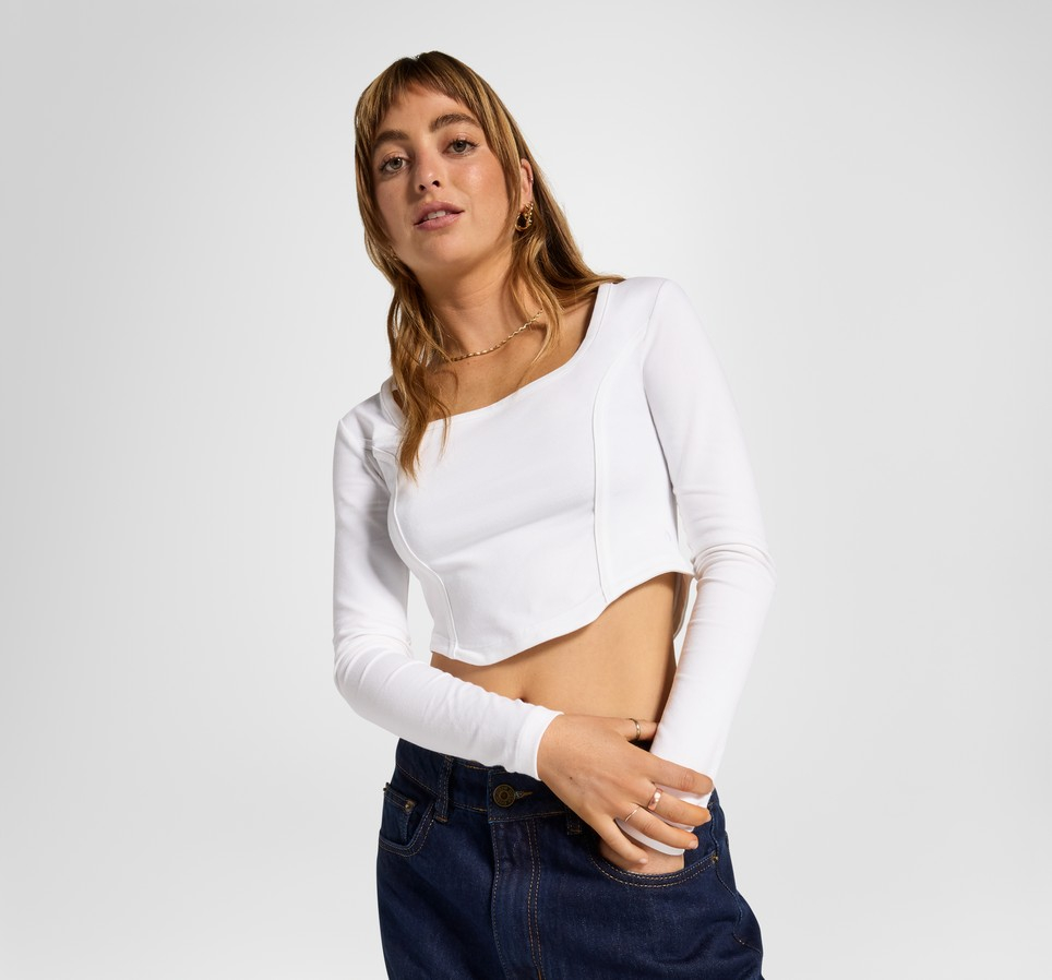 Long Sleeve Corset Top