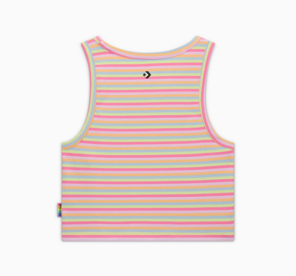 Proud To Be Cropped Tank Top in Stripes Aop