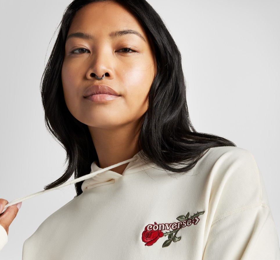 Thorned Rose Cropped Hoodie