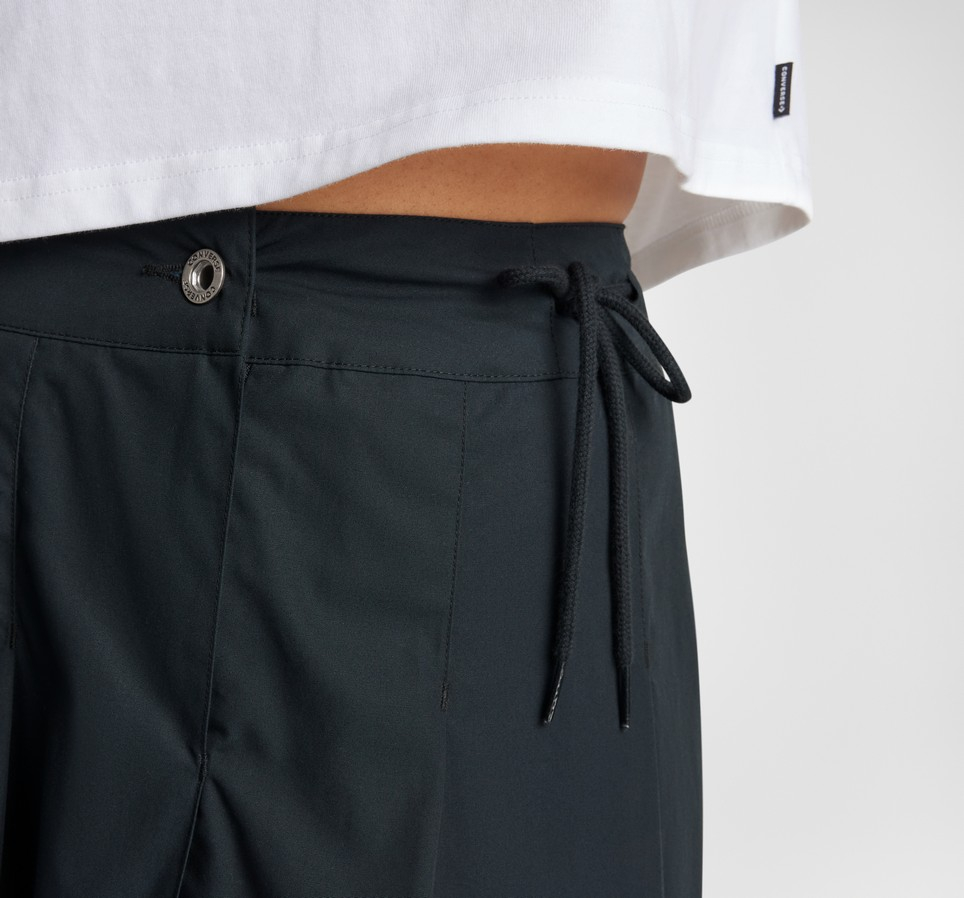 Pleated Crossover Midi Skirt