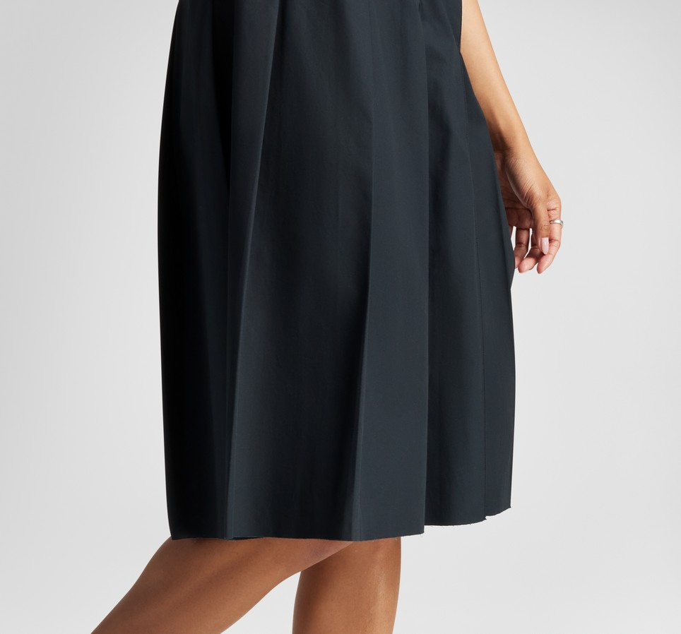 Pleated Crossover Midi Skirt