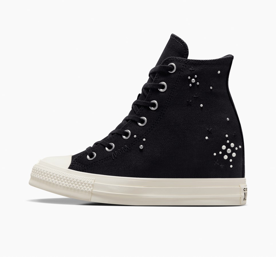 Chuck Taylor All Star Wedge Platform Pearls & Studs