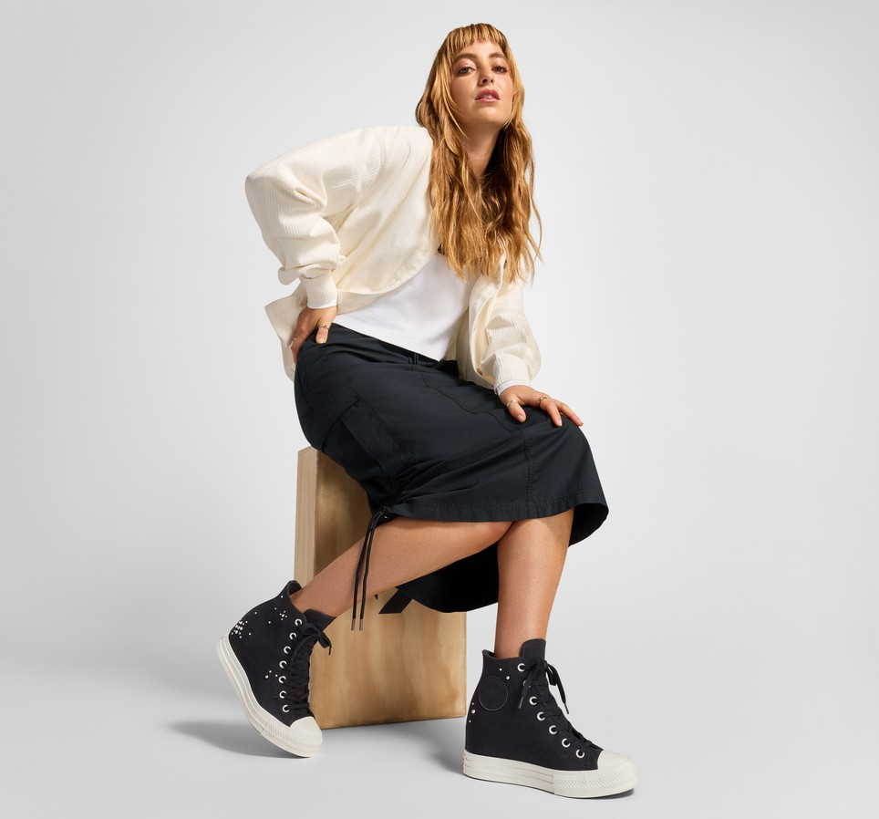 Chuck Taylor All Star Wedge Platform Pearls & Studs