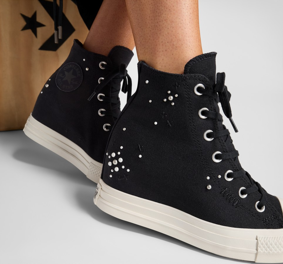 Chuck Taylor All Star Wedge Platform Pearls & Studs