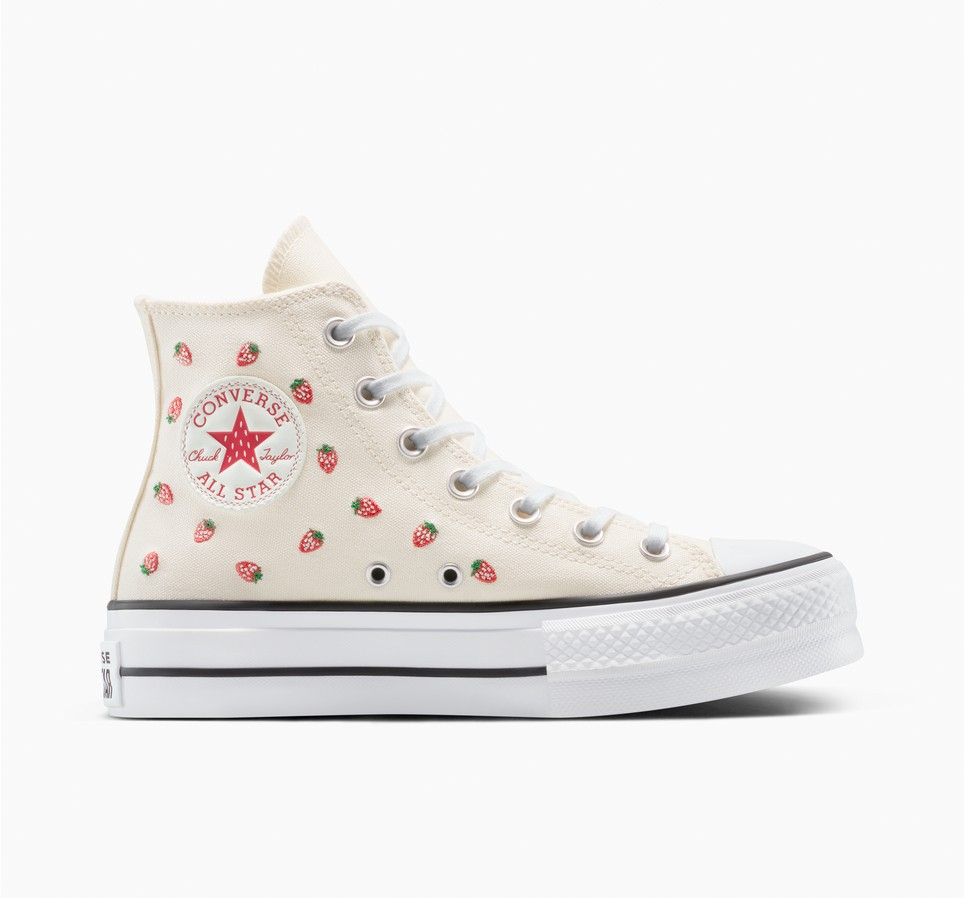 Chuck Taylor All Star Lift Platform Embroidered Strawberries