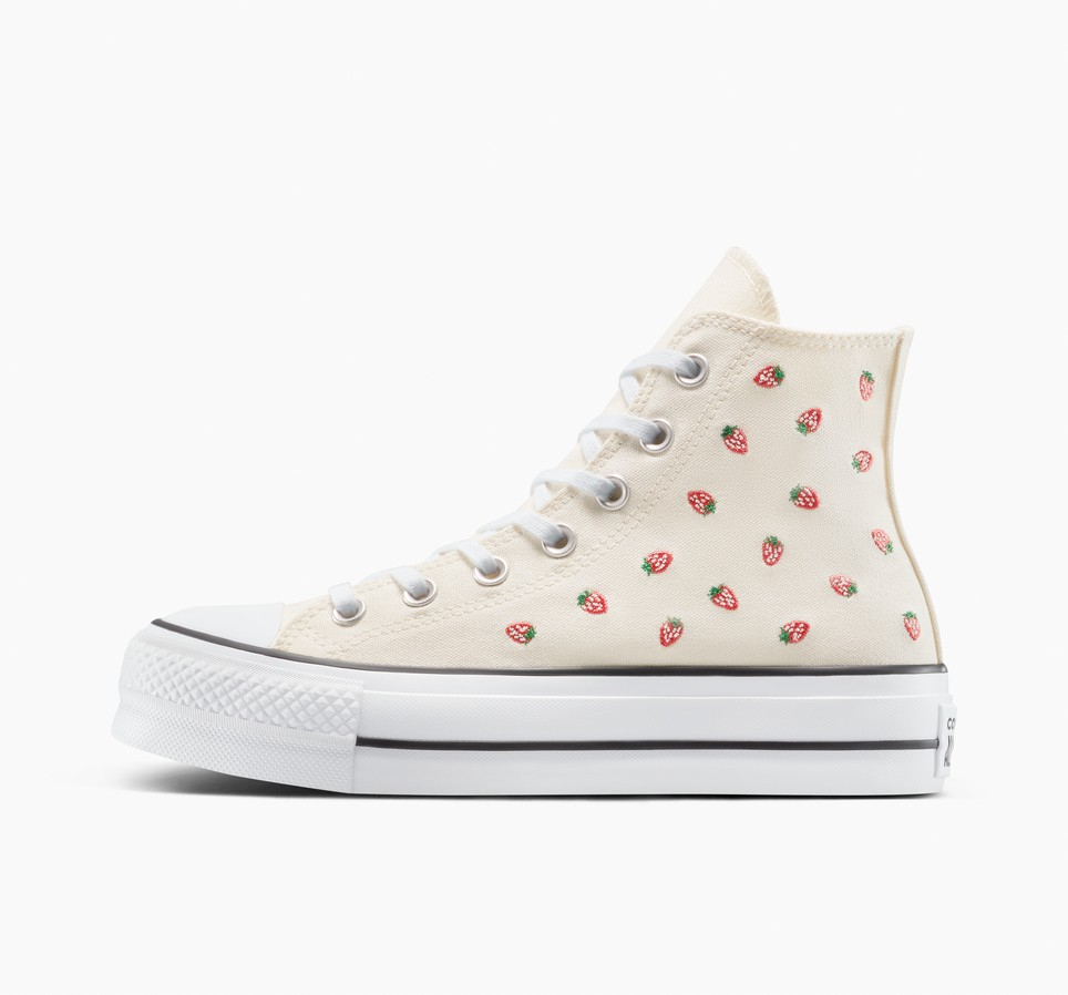 Chuck Taylor All Star Lift Platform Embroidered Strawberries