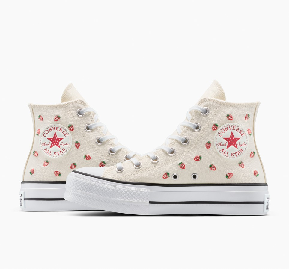 Chuck Taylor All Star Lift Platform Embroidered Strawberries