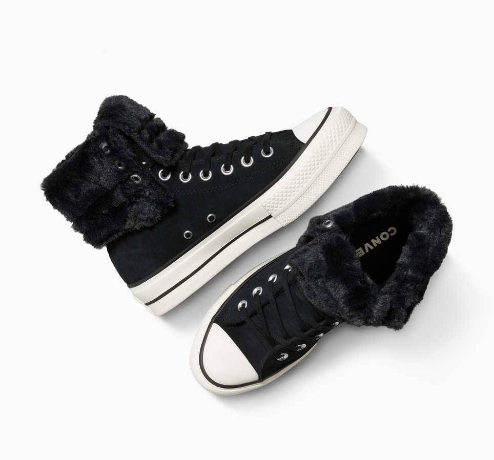 Chuck Taylor All Star Fold-Over Lift Platform XHi Faux Fur