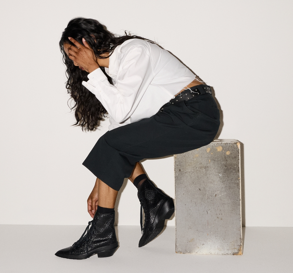 Chuck 70 De Luxe Pointed Platform Woven Leather