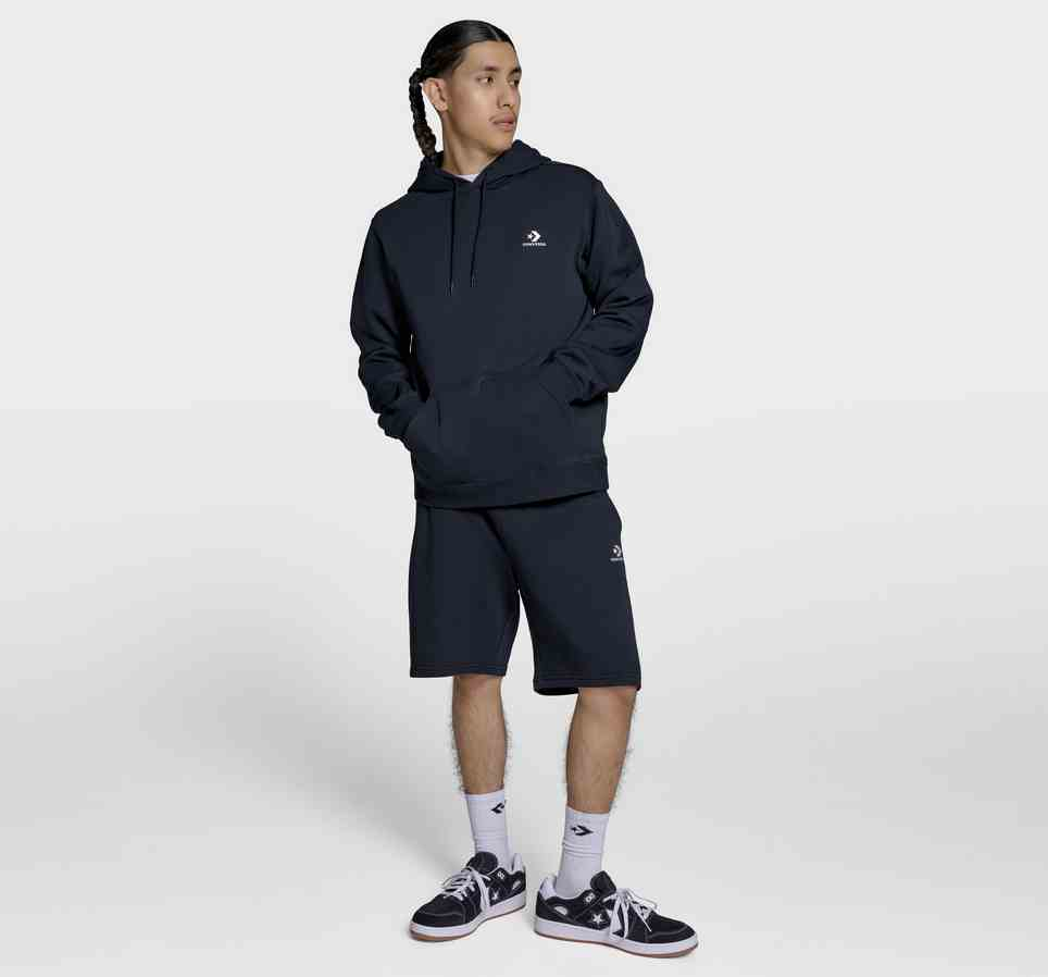 Embroidered Star Chevron Standard-Fit Fleece Hoodie