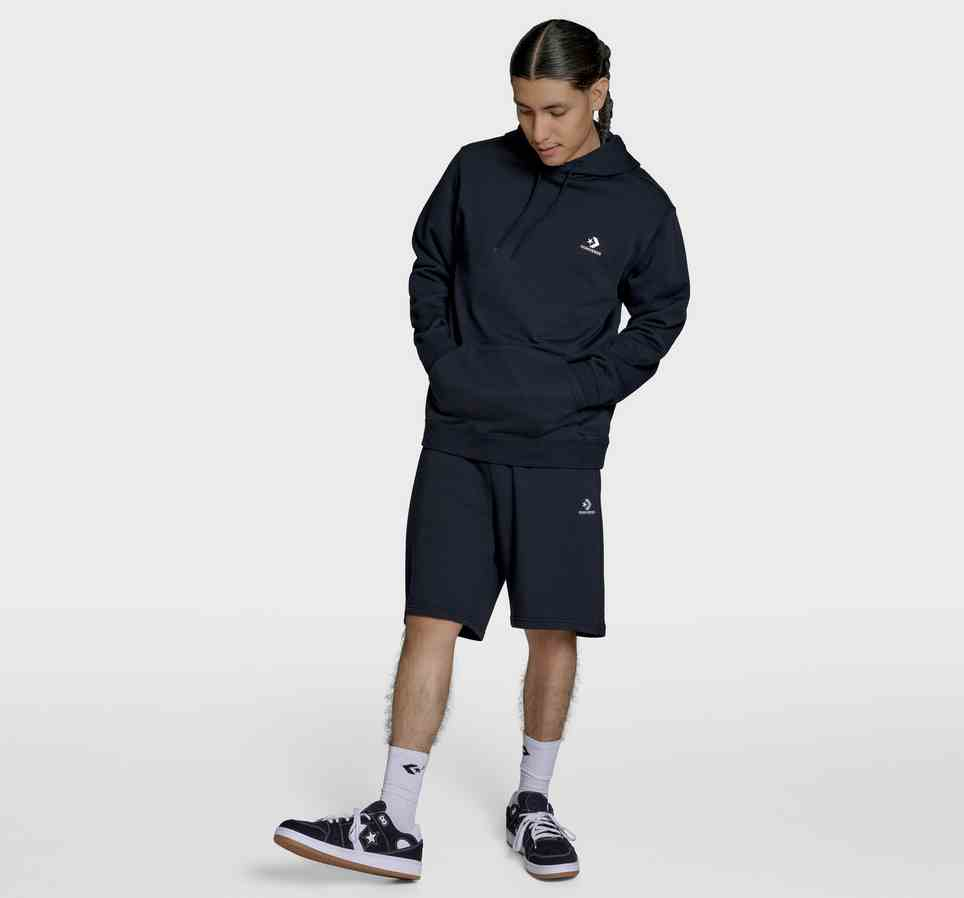 Embroidered Star Chevron Standard-Fit Fleece Hoodie