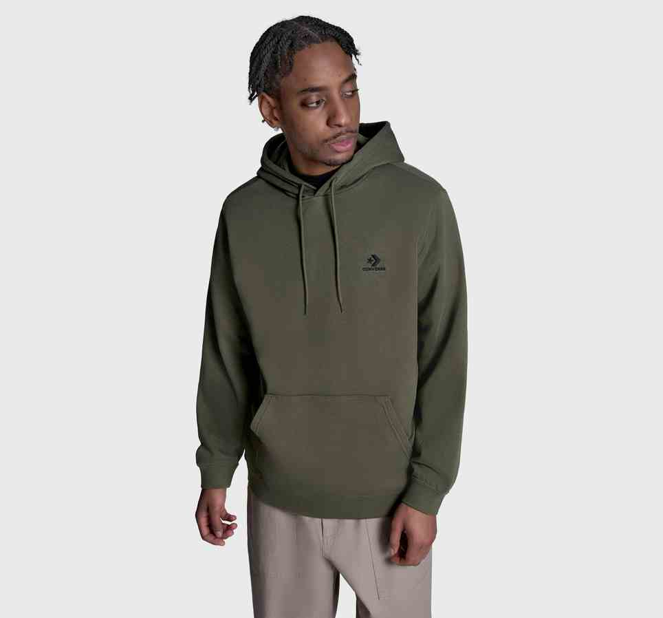 Embroidered Star Chevron Standard-Fit Fleece Hoodie