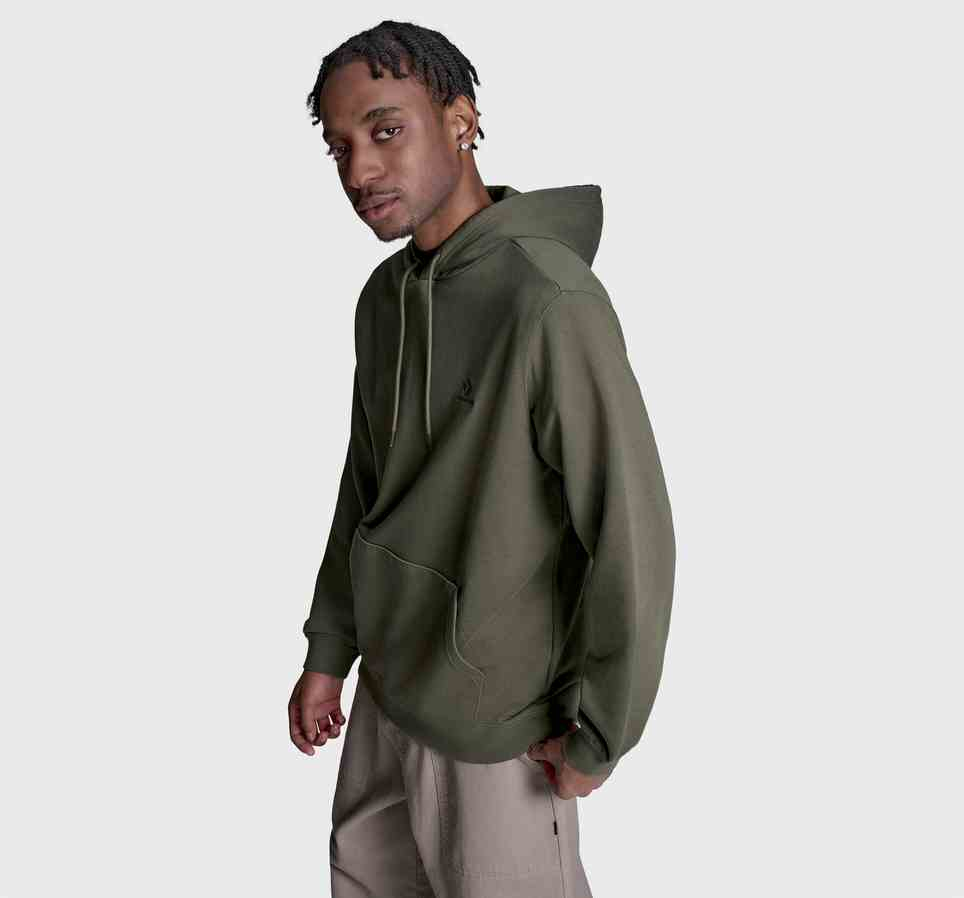 Embroidered Star Chevron Standard-Fit Fleece Hoodie