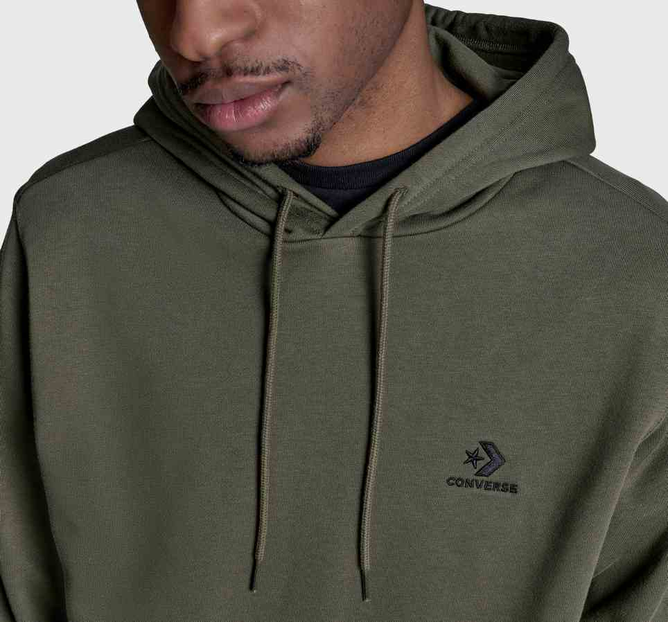 Embroidered Star Chevron Standard-Fit Fleece Hoodie