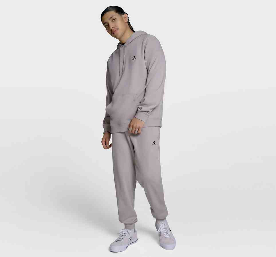 Embroidered Star Chevron Standard-Fit Fleece Hoodie