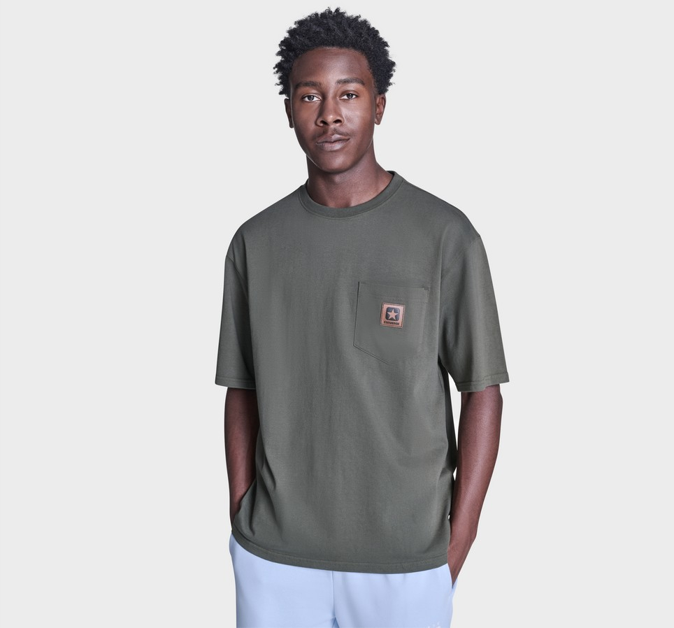Brushed Cotton Box Patch T-Shirt