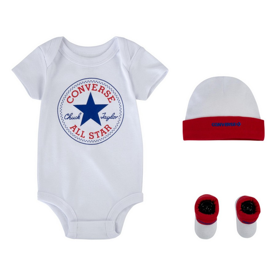 Converse Classic Chuck Patch Bodysuit, Hat, and Booties Set