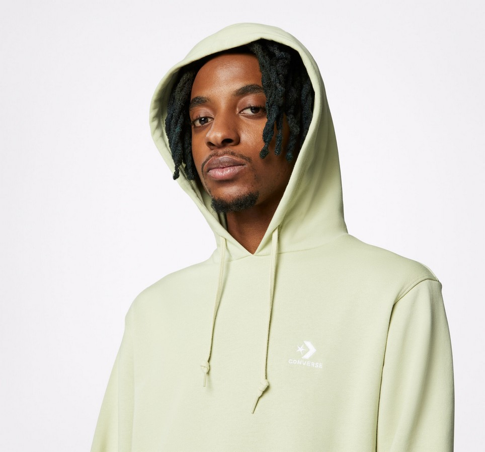 Embroidered Star Chevron Pullover Hoodie