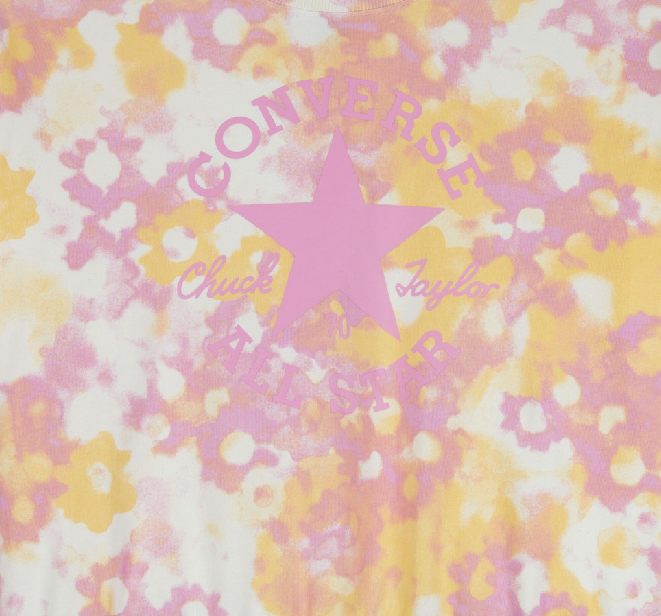 Washed Floral Cotton Crew Neck Shirt