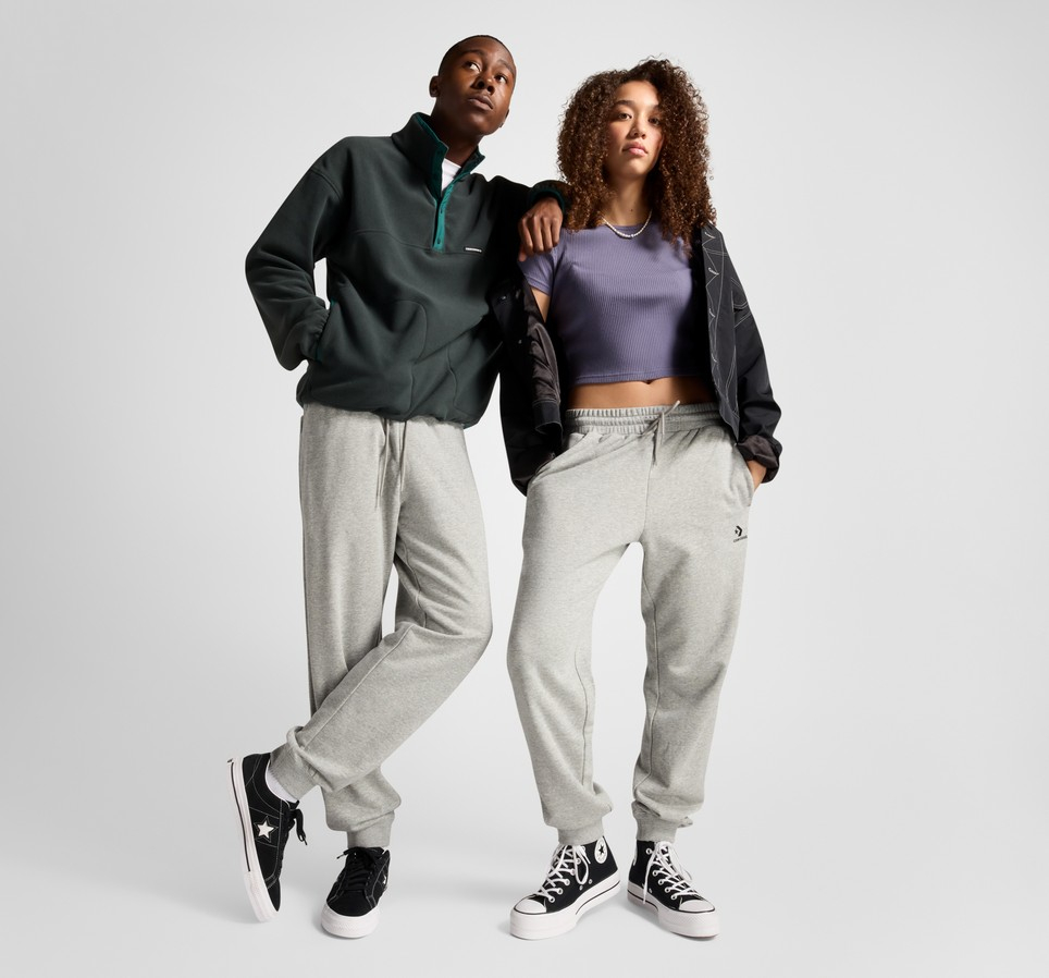 Embroidered Star Chevron French Terry Sweatpants