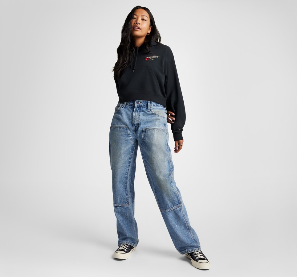 Thorned Rose Cropped Hoodie