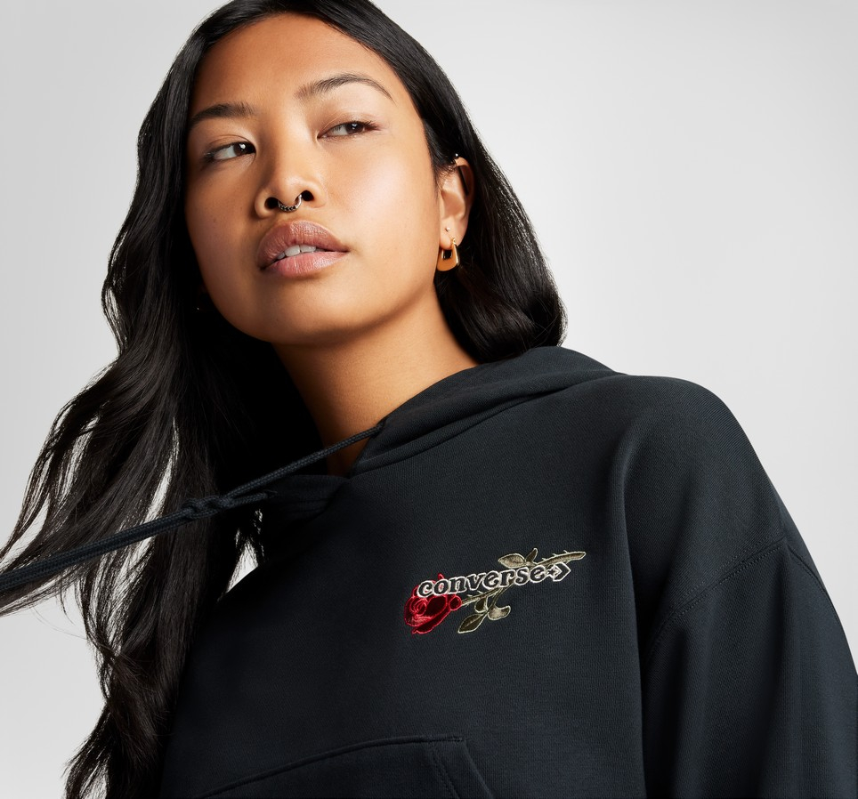 Thorned Rose Cropped Hoodie