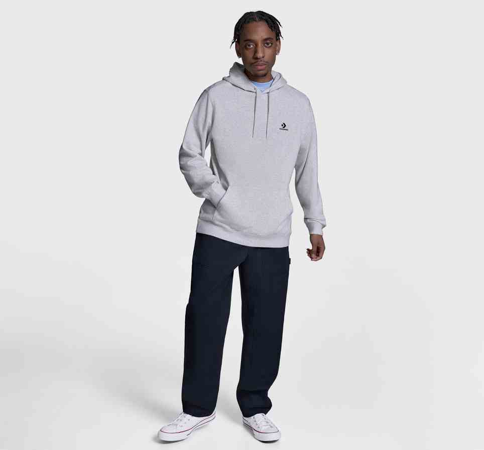 Embroidered Star Chevron Standard-Fit Fleece Hoodie
