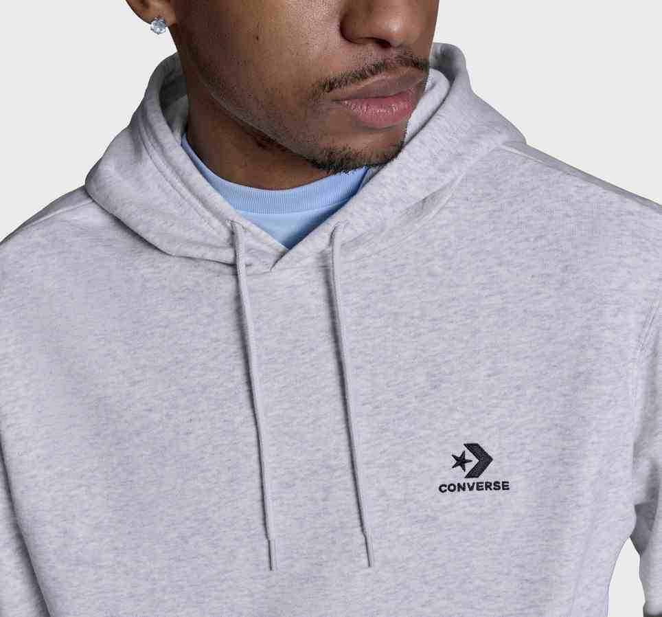 Embroidered Star Chevron Standard-Fit Fleece Hoodie